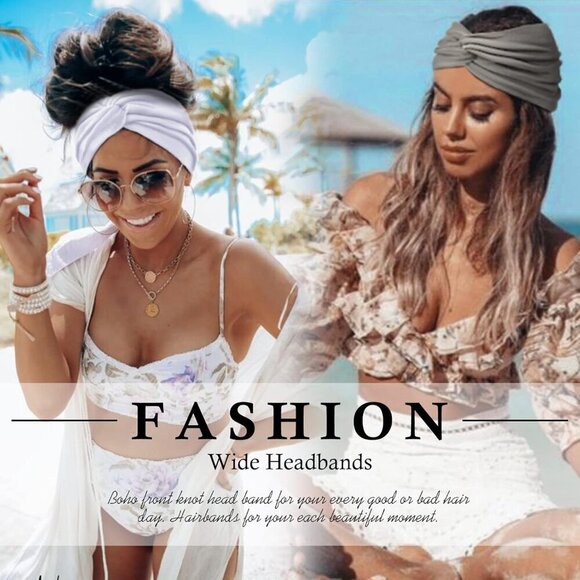 Wide Headbands for Women Fabric 8 Pack Twist Turban Yoga Workout Hair Accessorie main image 5